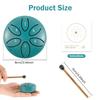 3 Inch 6-Tone Steel Tongue Drum Mini Hand Pan Drums with Drumsticks Percussion Musical Instruments Giftware Drum Accessories