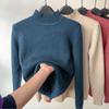 Slim Thicken Knitted Sweater Pullovers Woman Winter Sweater Casual Fleece Lined Warm Knitwear Tops