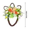 Spring Wreaths For Front Door Artificial Spring Wreath Bunny Head Shape Easter Decor Natural Rattan Door Sign Spring Decorations