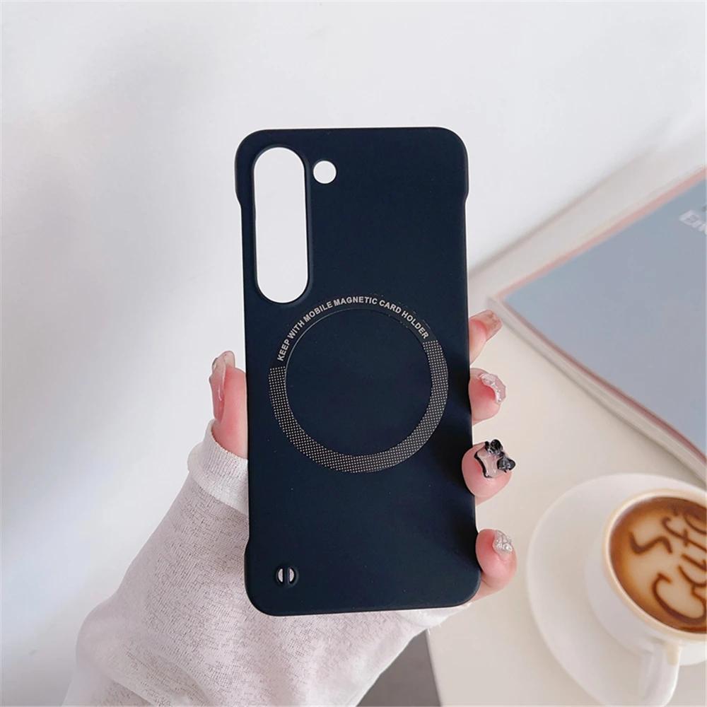 Ultradünne Matte Rahmenlose für Magsafe Hülle für Samsung Galaxy S26 Ultra S26 Pro S25 Edge Plus S24 FE S23 S22 S21 S20 Magnetische Kabellose Ladehülle