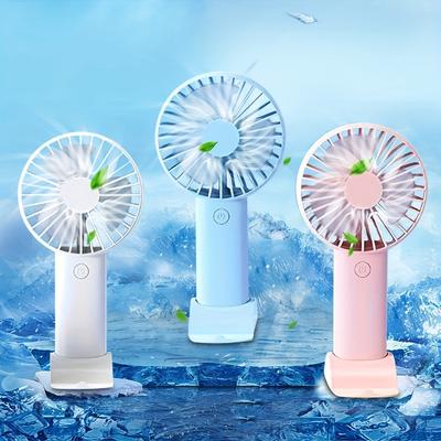 Wiederaufladbarer USB-Handventilator, Tragbarer Mini-Ventilator mit stufenloser Geschwindigkeitsregelung, für Reisen, Büro und den Außenbereich