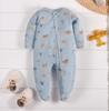 Newborn Long Sleeve Bodysuit with Double Zipper for Easy Change - Autumn/Winter Belly Protection, Prevents Chills