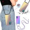 Crossbody Necklace Strap Lanyard Cord Gradient Case For Oneplus Nord 2 N200 CE N10 5G Silicone Cover For One Plus 9 8 Pro 9R