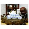 Miniature Teaware Set Model For Children And Collectors With Blue White Porcelain Teapot Cup Tray Doll House Furniture