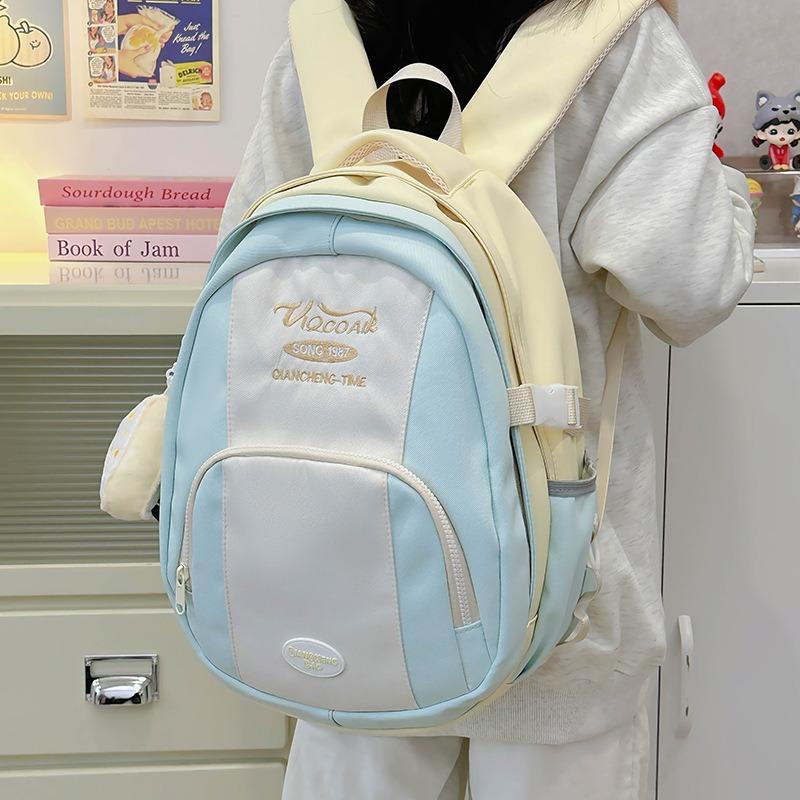College Style Contrasting Colors Niche Design Schoolbag New Small Fresh Large Capacity High Value Backpack