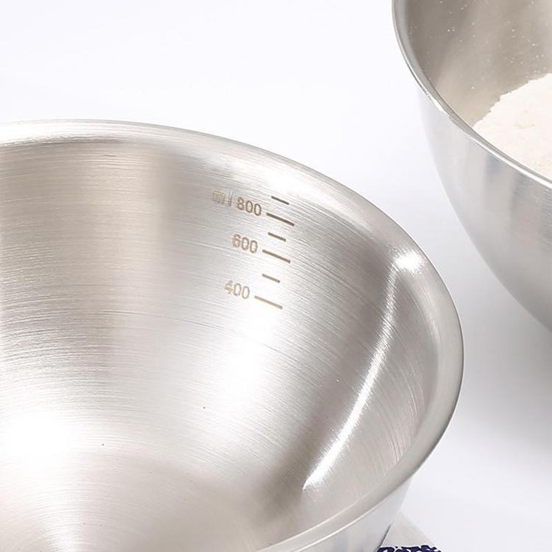 Wielofunkcyjna miska ze stali nierdzewnej na sałatę z oznaczeniami pomiarowymi, miska na warzywa, miska do mieszania jajek, miska na zupę, do gotowania w kuchni