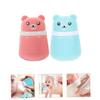 SECFOU 2-Piece Baby Powder Puff Case with Cute Bear Design, Travel Powder Bottle with Large Capacity, Suitable for Babies and Adults, Convenient for D