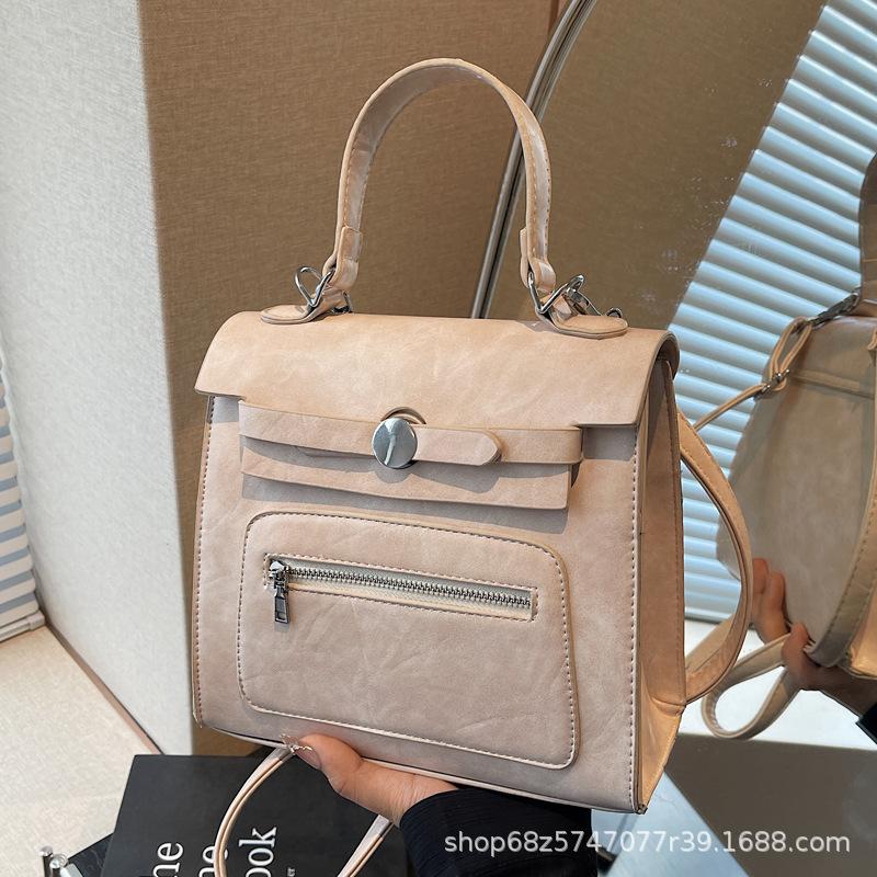 Korean version of fashion handbag 2025 new collegiate style spliced shoulder bag casual large-capacity crossbody bag