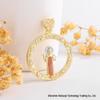 European American Zircon Our Lady Saint Jude Benedict Michael Pendant Necklace