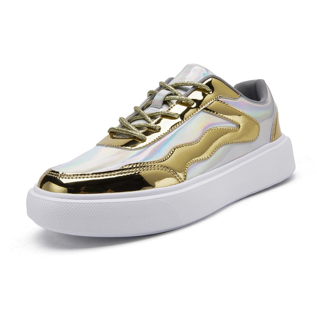 Outdoor Men's Sneakers Comfortable Leather Men's Platform Shoes Casual Lace-up Vulcanized Shoes Black White Walking Shoes