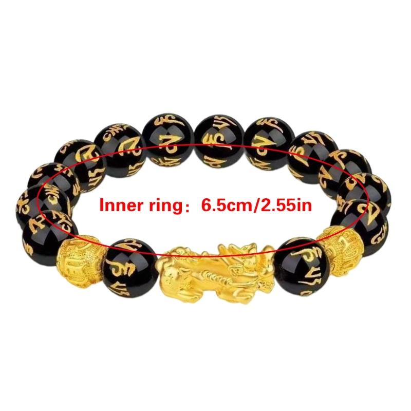Elastic Handchain Attract Wealth and Good Fortune with Alloy Bracelet Unisex Stone Bead Jewelry for Prosperity