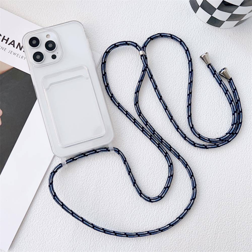 Clear Card Holder Wallet Crossbody Necklace Lanyard Cord Case For iPhone 17 16 15 11 12 13 14 Pro Max Air X S Plus Soft Cover