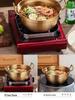 Korean Stainless Steel Mini Sukiyaki Pot with Lid - Double Ear for Luosifen & Instant Noodles