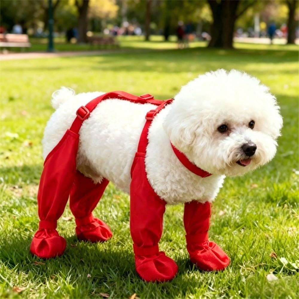 Non-Slip Pet Shoe Covers Adjustable Outdoor Dog Shoes Dog Booties Dog Rain Shoes Outdoor Walking