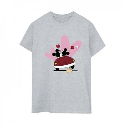 Dámské/Dámské bavlněné boyfriend tričko s potiskem auta Mickey Mouse