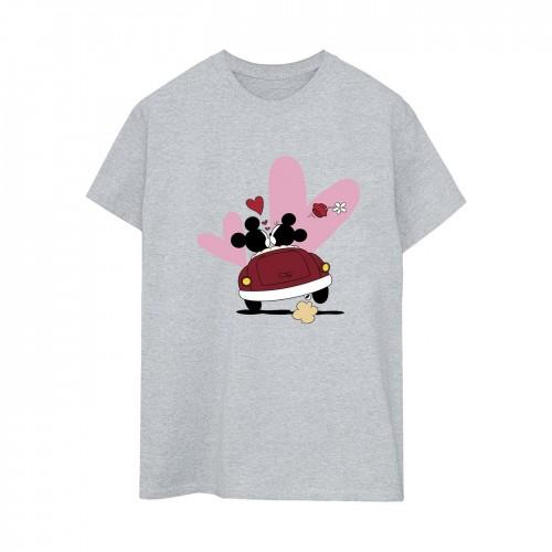 Disney Womens/Ladies Mickey Mouse Car Print Cotton Boyfriend T-Shirt