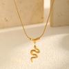 New In Little Luxury Snake Shaped Pendant Necklace For Women, Gold Color Stainless Steel Chain Necklace, Summer Jewelry Gift