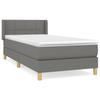 Box Spring Bed with Mattress Dark Gray 80x200 cm Fabric