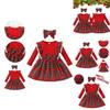 Toddler Xmas Plaid Printed Long Sleeve Christmas Dress