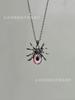 Personality Gothic Spider Colorful Glass Eyeball Pendant Necklace for Women Hallowmas Hip-hop Punk Jewelry Accessories Gifts