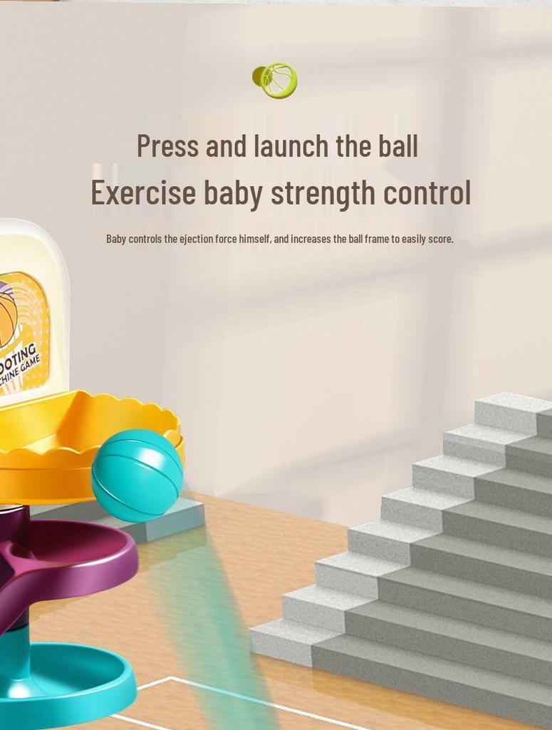 Guyu Kids' Spinning Track Toy: Educational Basketball & Rolling Balls Set for Toddlers