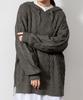 Cable Knit Heather ATN-0024 [At One] Women's Hoodie, Gray, LL-3L