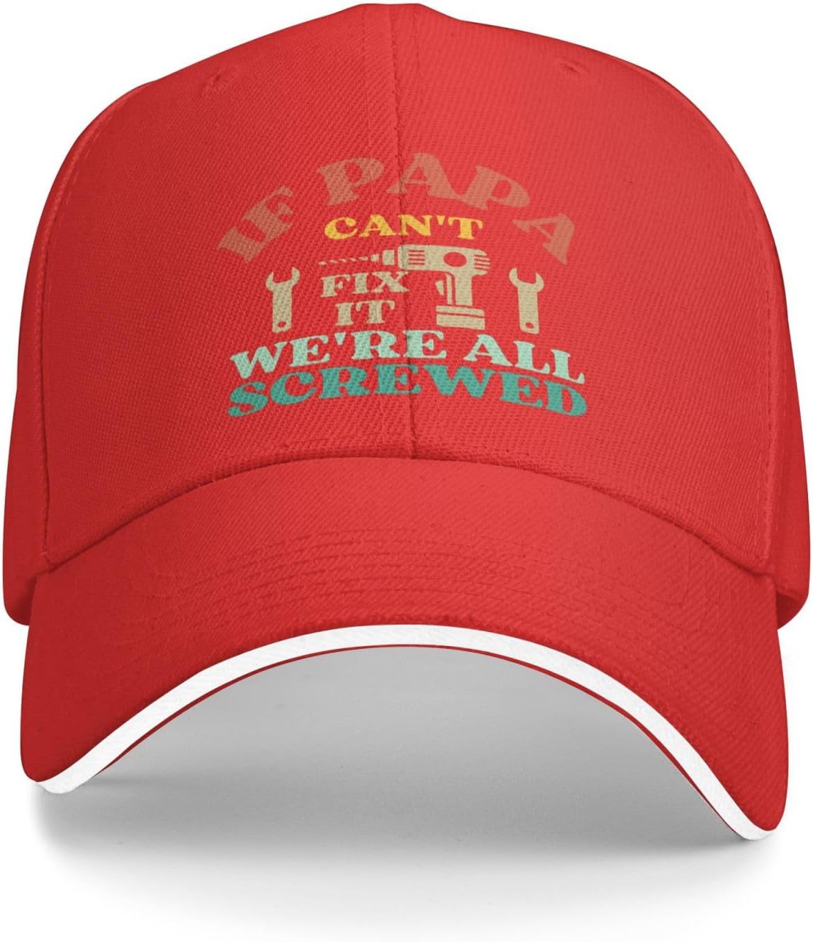 If Papa Cant Fix It Were All Screwed Baseball Cap Polyester Casual Sun Protection Trucker Hat Adjustable