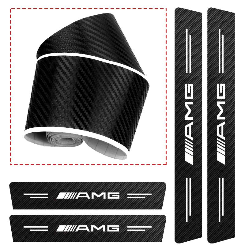 1/5Pcs Carbon Fiber Car Door Sill Protector Sticker For Mercedes Benz AMG GLC W203 W206 W220 W205 W211 W212 W201 W210 W108 W168
