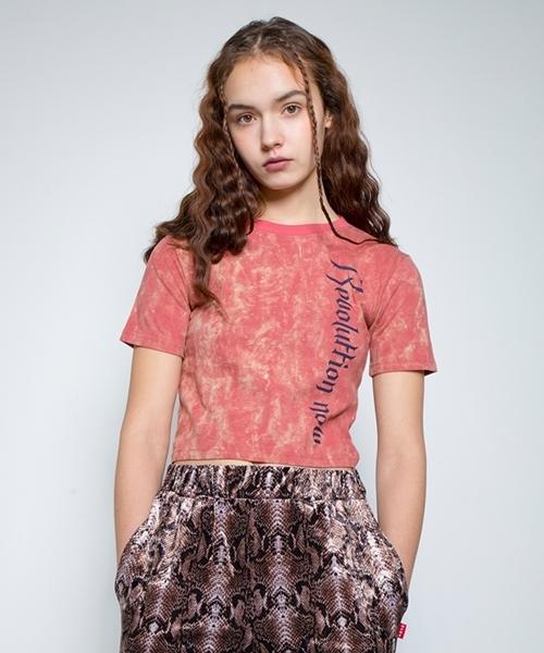 Fake Mama Revolution Water Dye Crop Top [Red] Red
