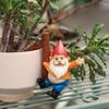 Funny Garden Gnome Statue Flower Pot Hugger, Gnome Figurine Resin Sculpture Outdoor Decor Patio Lawn Fence Plant Pot Ornaments