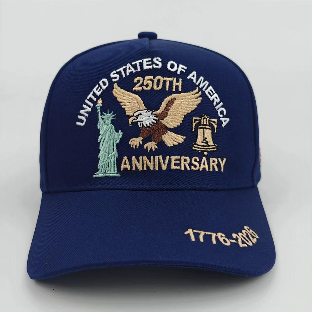 Usa 250Th Anniversary Cap: Embroidered Statue Of Liberty, Eagle & Bell Design - Honor American History, Perfect For Memorial Eve