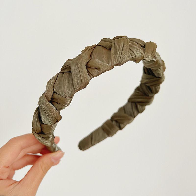 

Обмоточные завязанные элегантные яркие шелковые плиссированные аксессуары для волос в стиле ретро простой обруч для волос 17*3cm