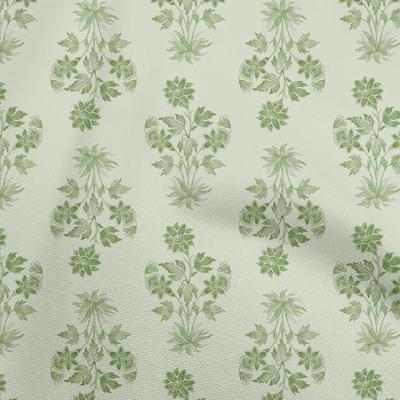 Cotton Flex Light Green Fabric Watercolor Floral Dress Material Fabric Print Fabric By The Yard 40 Inch
