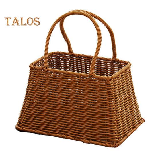 

Открытая подарочная корзина ручной работы, плетеная корзина из искусственного ротанга, подарочная корзина для вечеринки с ручкой, корзина для хранения сувениров для подружек невесты на свадьбу H