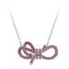 Swarovski Lifelong Bow Logo Decoration Rhodium Plated Necklace Women's Red 5723556