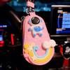 Cartoon Spaceman Rainbow Car Key Case for Women Cute Leather Key Case Keychain