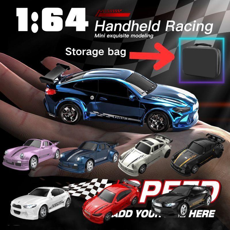 AAXK1 New 4WD 2.4GHZ RC Simulation Mini Drift Car Palm Racing Model Desk Toys 1/64 Scale Remote Control Car Gift for Children Boys.