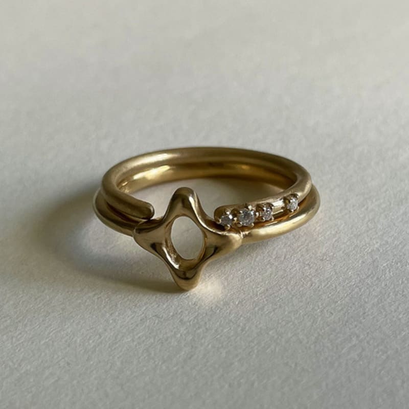 eveningbell [silver925] Tinsel ring (gold)