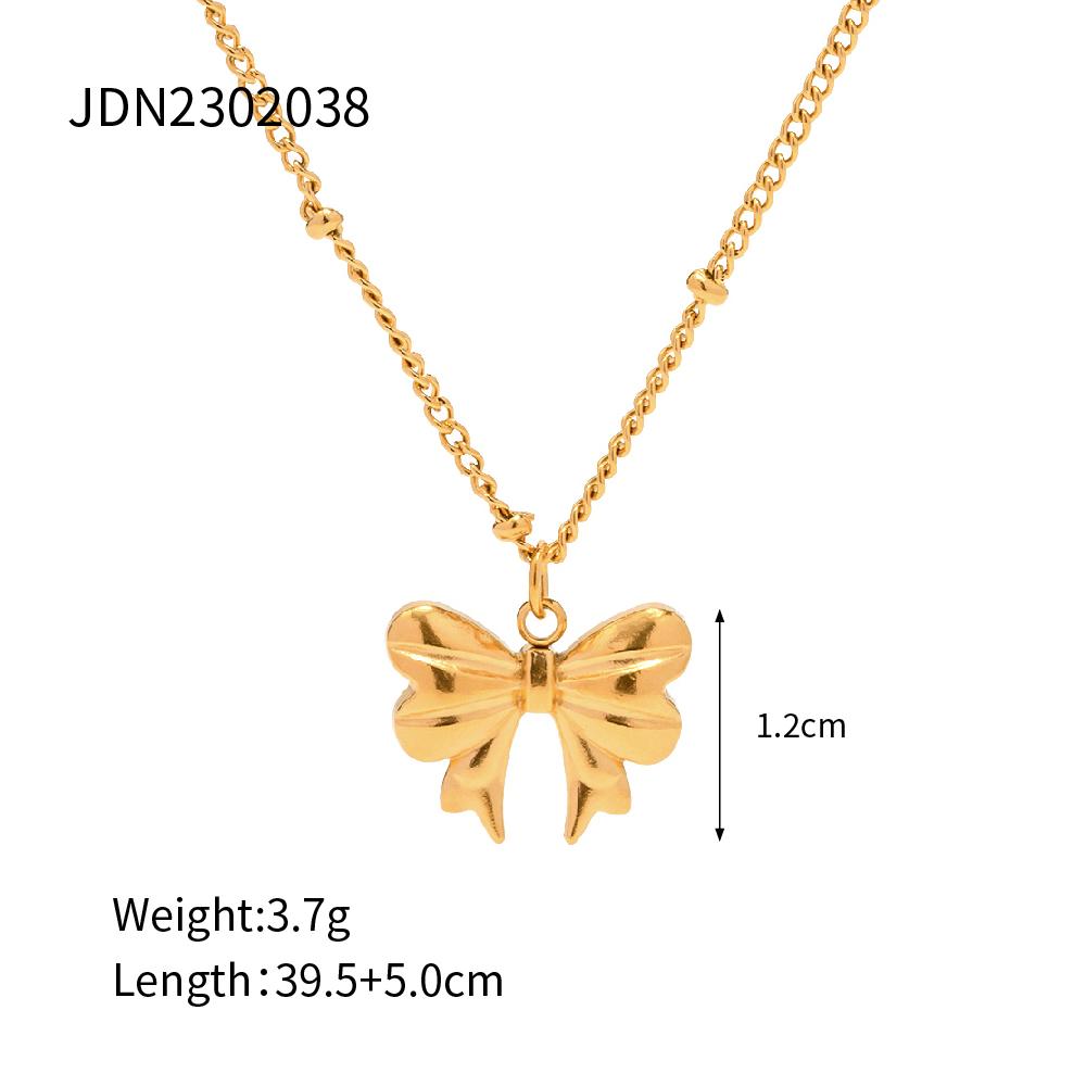 

Youthway Gold Color Stainless Steel Bead Chain Butterfly Pendant Necklace Waterproof Jewelry Delicate Charm Collier For Women