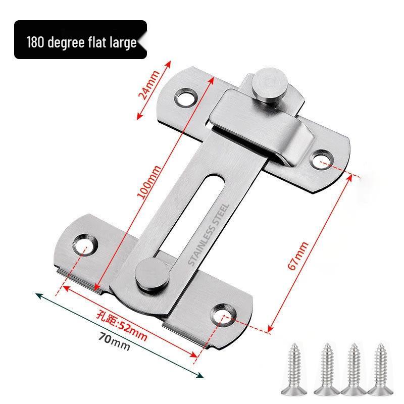 Stainless Steel 90° Right Angle Door Latch: Anti-Theft Sliding Bolt Lock