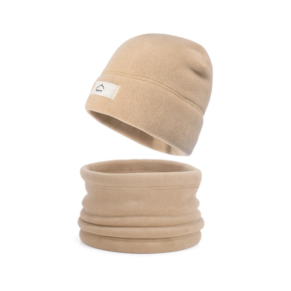 

Elastic Winter Pullover Cap Solid Color Compact Scarf Earflap Hat Beanie Hat Cold Weather хаки