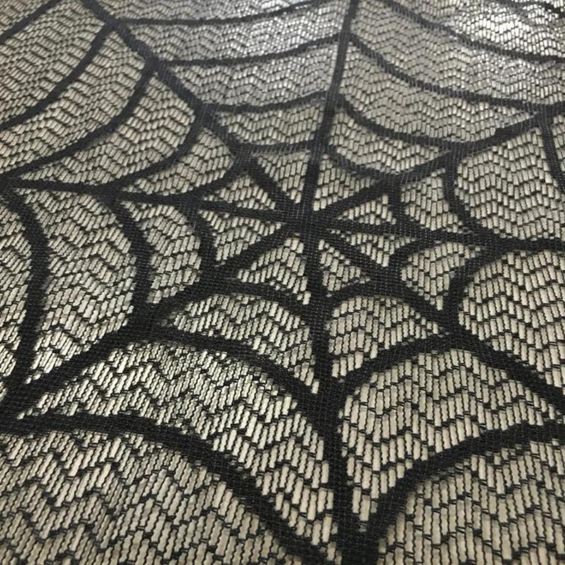 Fashion Halloween Spider Web Table Cloth Decor Black Lace Tablecloth Curtain For Party Home Decoration Horror Prop