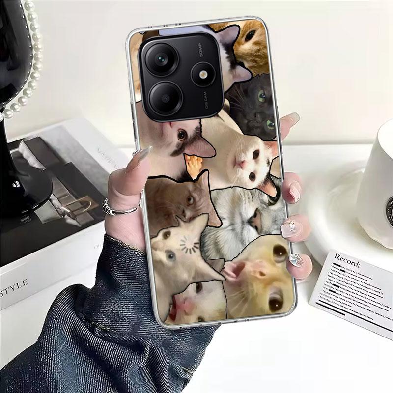 Crying Cat Memes Soft Phone Case For Xiaomi Redmi Note 15 14 14S 13 12 Pro Plus 12S 11 11S 11E 10 10S 11T 5G Fundas Coque Redmi