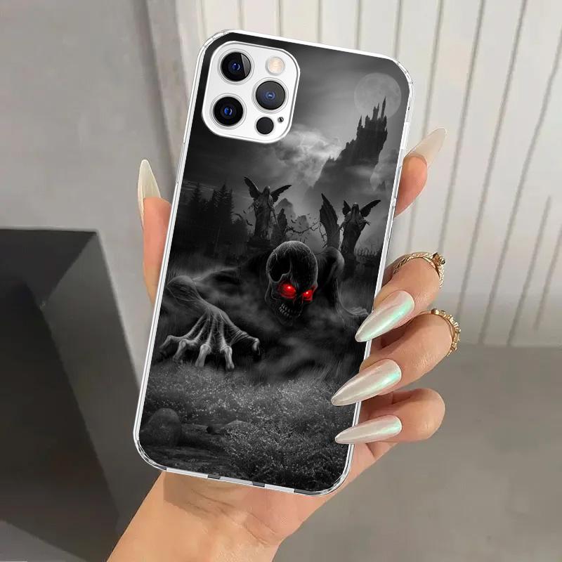 Reaper Skull Skeleton Gun Phone Case for Iphone 17 Air 16 15 Plus 14 13 Mini 12 11 Pro Max 16E 7 8 SE 2020 Soft Funda Print Shel