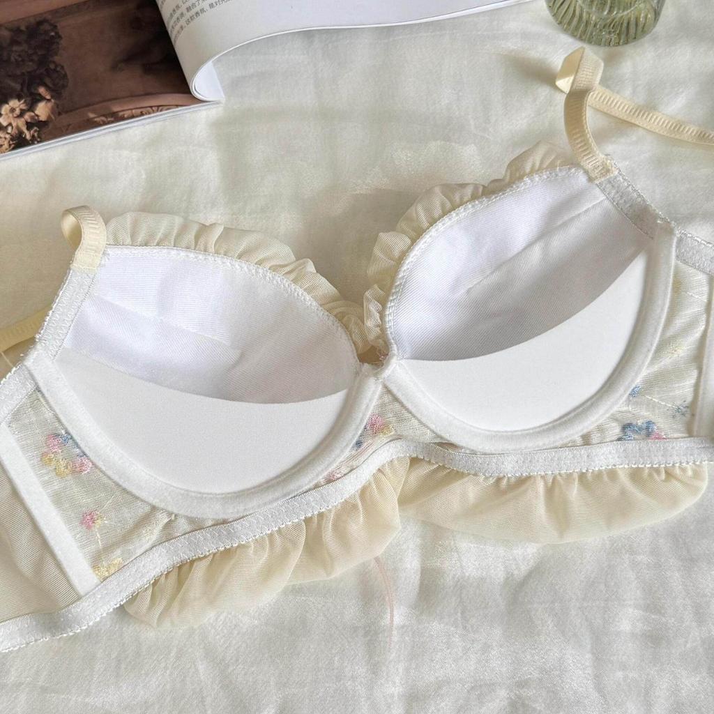 Intimo da Donna Dolce Floreale con Fiocco e Laccetti Raccoglitore sul Seno per Primavera ed Estate