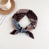 Japanese retro literary and artistic style 18 cotton and linen cashew flower silk scarf thin square scarf high-end fashion versatile accessories scarf