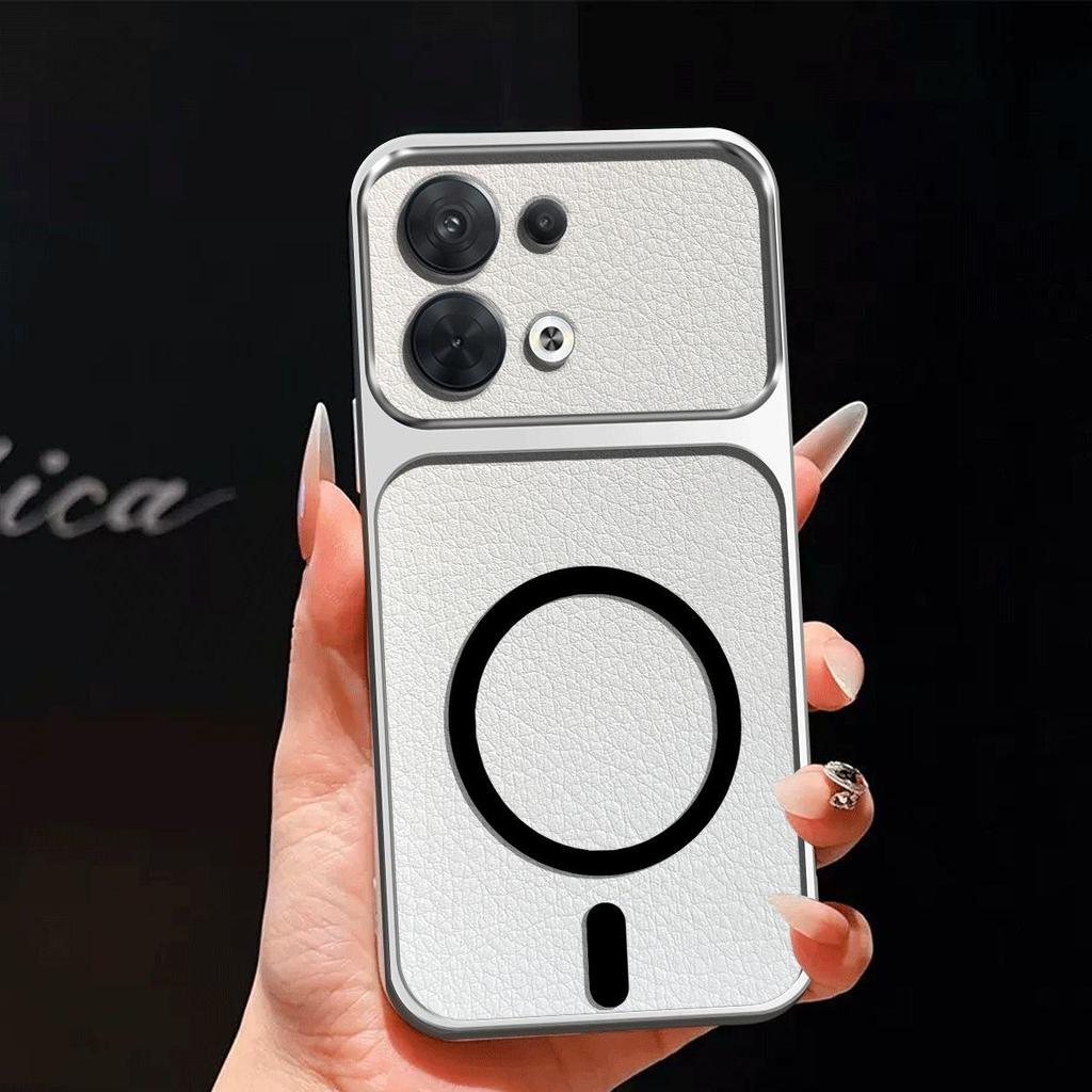 Metallic Finish Magnetic TPU Phone Case for OPPO Reno8 5G Shockproof Matte Soft Cover