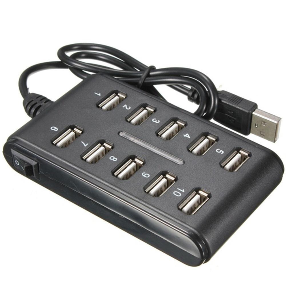 Exceptional 10 Port High Speed Extension Cable Usb 2.0 Double Row Hub Adapter For Laptop Pc