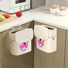 Flip-Top Wall Mounted Trash Can Plastic Garbage Container Cute Waste Storage Bucket  Cabinet