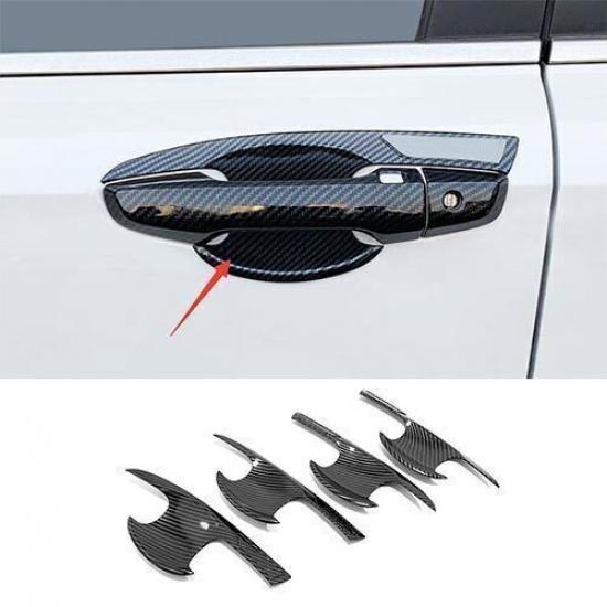 Carbon Fiber Cover Trim Outside Door Bowl Cup Fit For Honda CR-V 2017-2022 4PCS